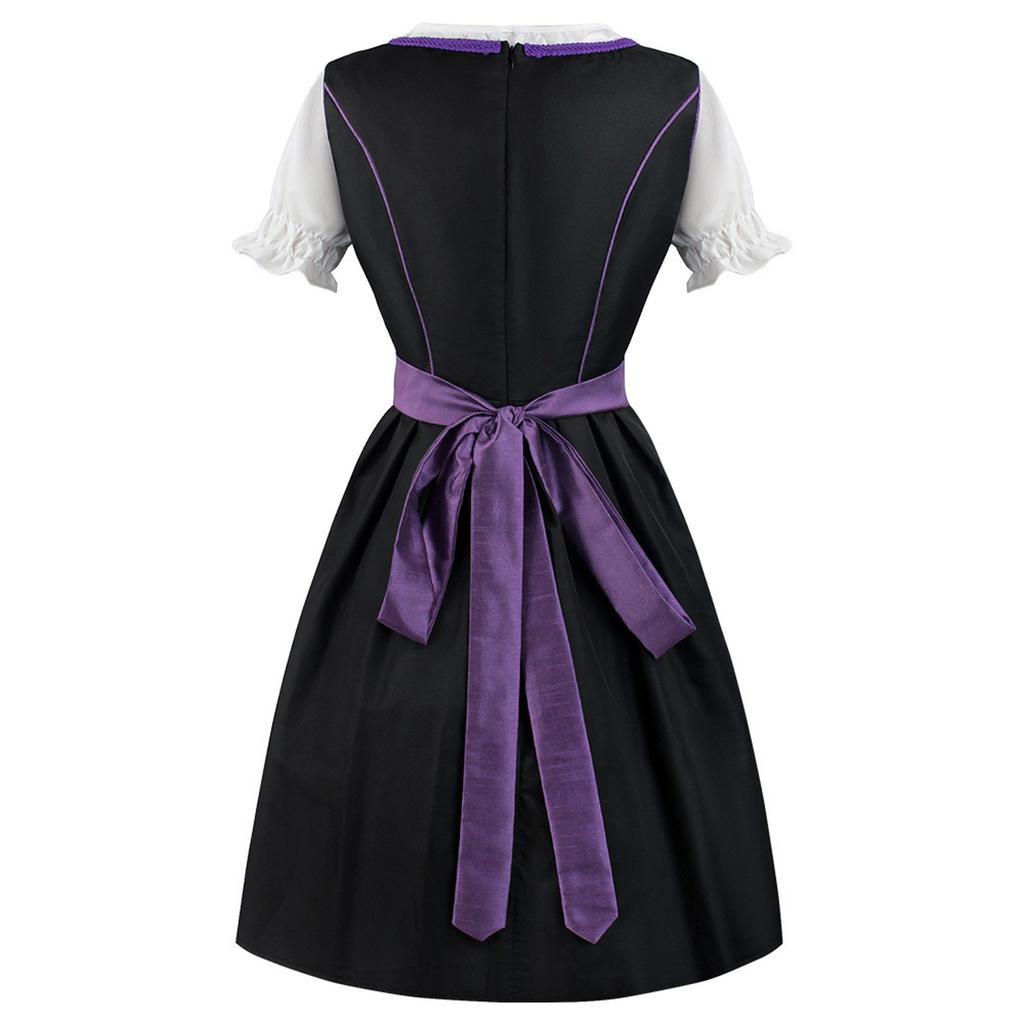 Beer Festival Costume, Women's Performance Costume, Floral Print Square Neck Dress