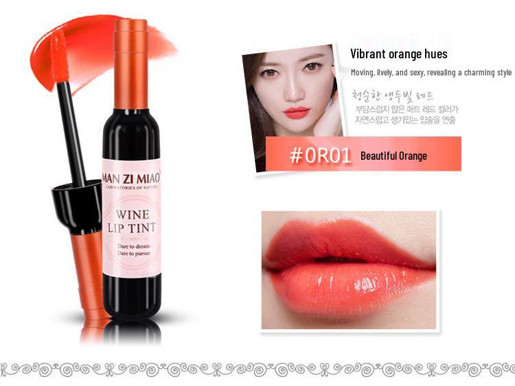 Long-lasting, Non-fading Liquid Lipstick: Red Wine Hue, Non-stick