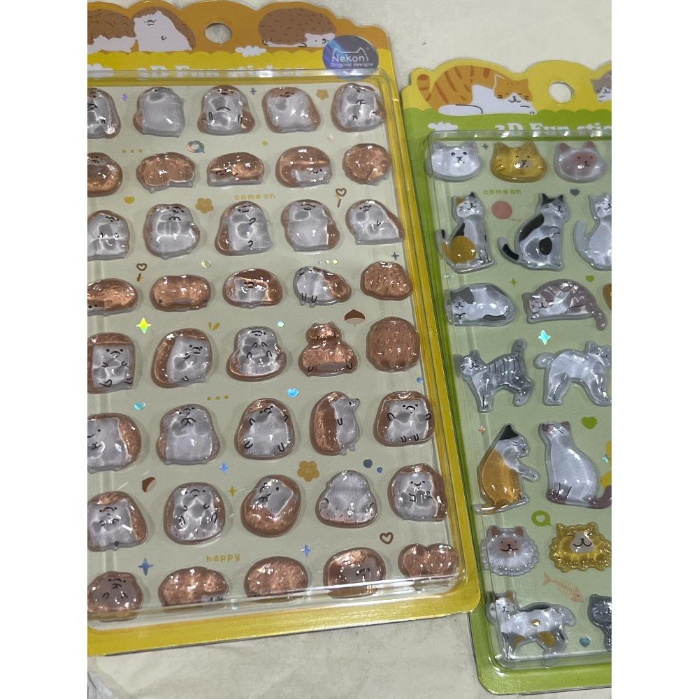 2025 Cartoon and Beautiful 3D Relief Fun Stickers 3D Crystal Stickers Mini Decorative Stickers for Children and Girls Beautiful Gift
