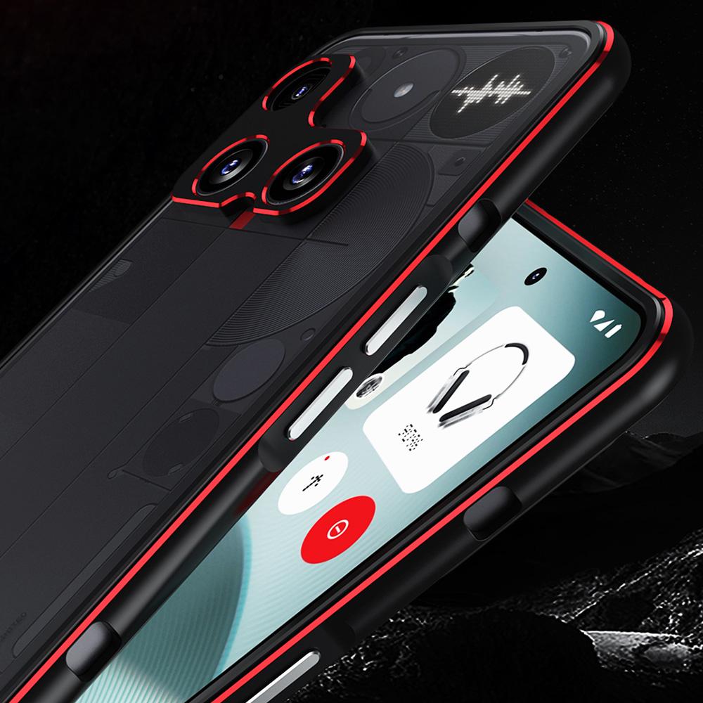 För ingenting telefon (3) 5G Stötfångarskal Metallram Telefonskydd med Kameralinsskydd