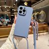 Crossbody Lanyard Candy Color Phone Case For Iphone 17 Air 16 16E 15 14 13 12 11 Pro Max Plus Silicone Soft TPU Back Cover