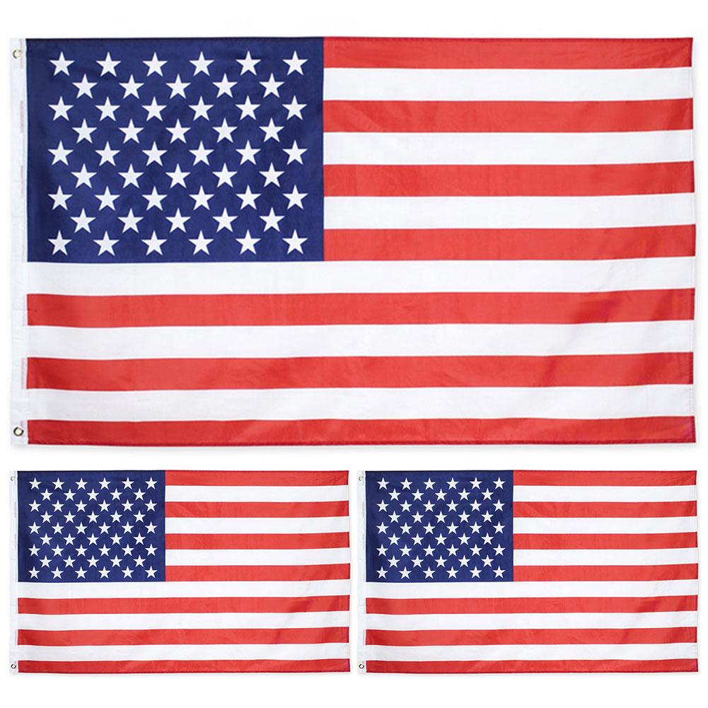 90x150cm Waterproof Polyester Embroidered Stars Sewn Stripes USA American Flag Independence Day Flag US National Flag 1-5Pcs