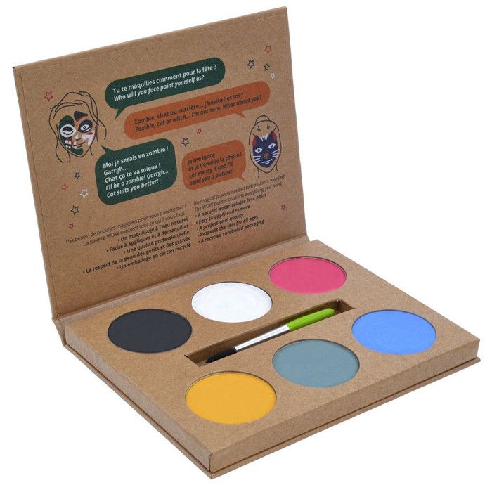 Make-up-Palette - GRIM TOUT - Wow - 6 BIO-Farben - Natürlich - Sortiment