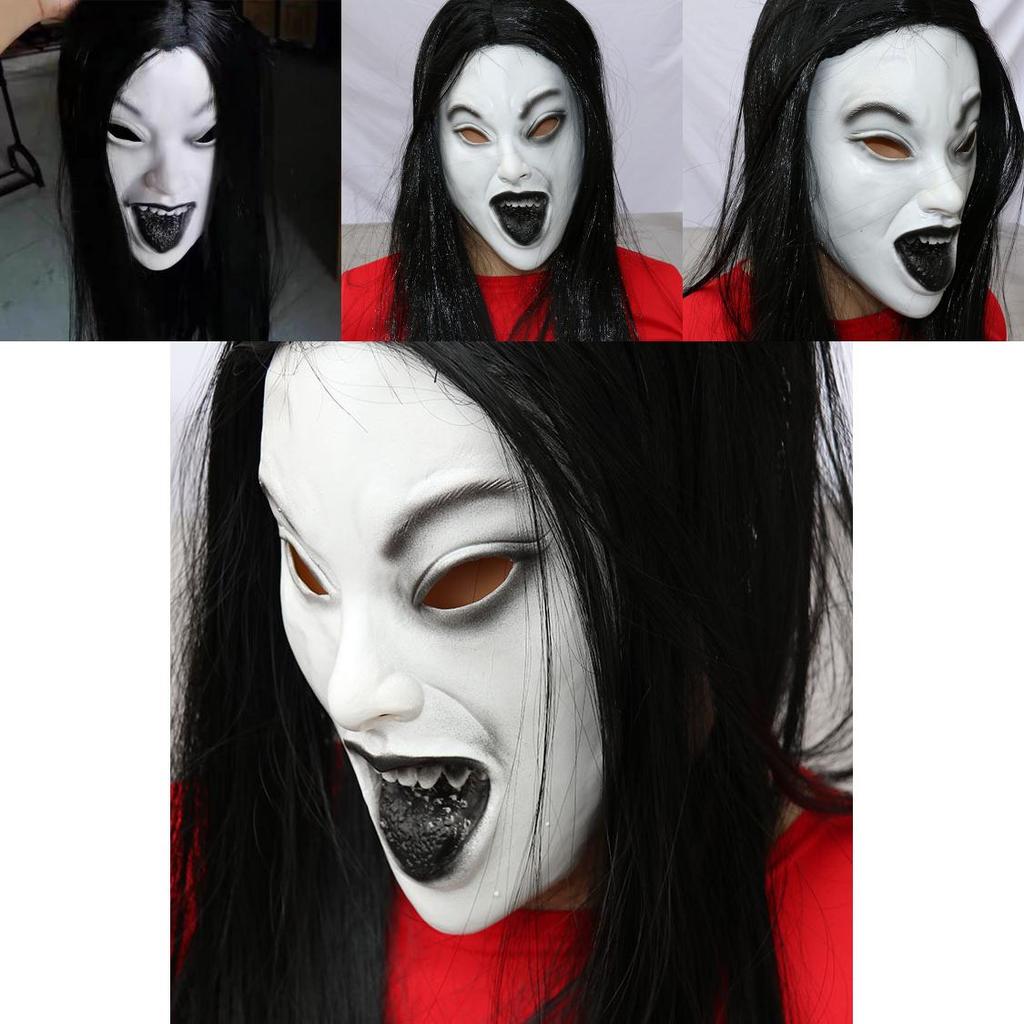 Female Ghost Mask Latex Costume Accessory For Horror Themed Events