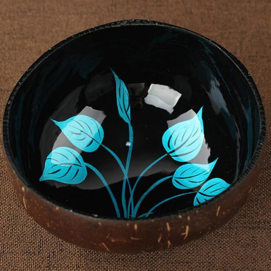 Blattmuster Natürliche Kokosnussschale Süßigkeiten Aufbewahrungsschale Behälter Home Dekoration