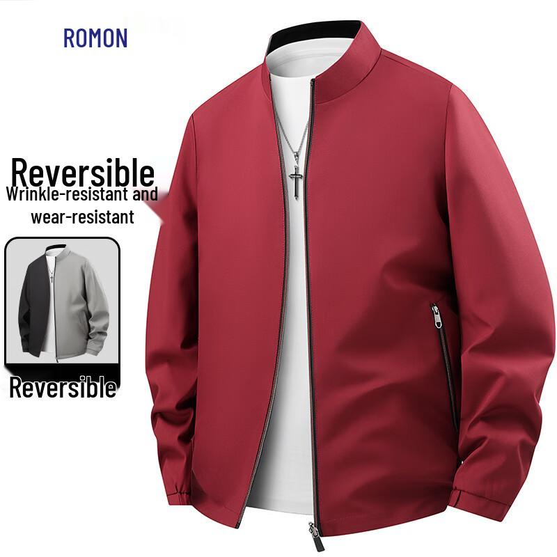 Romon Men s Windproof Stand Collar Business Casual Jacket 2XL