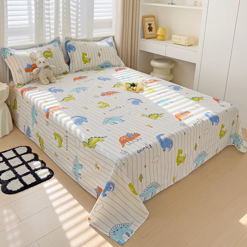 

1 шт., 100% хлопковая простыня с принтом животных и двойным верхом, простыни King Size для девочек и мальчиков, детское постельное белье королевского размера King Size 160x230cm 1pcs