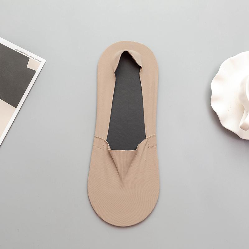 

Летние носки, мужские невидимые носки-лодочки, неглубокие дышащие силиконовые нескользящие удобные хлопковые носки One size бежевый