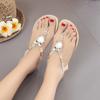 Fashion Women's Shoes 2025 Summer New Bohemian Owl Beaded Flat-soled Sandals Toe Beach Women's Sandals Wholesale