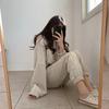 Koreanischer Chic Langarm Kapuzensweatshirt + High-Waist Jogginghose Set