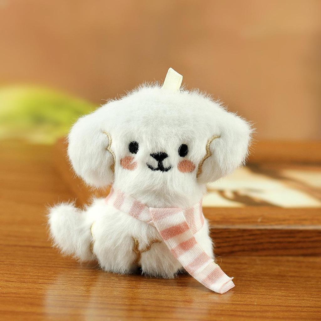 Kawaii Dog Pendant Plush Scarf Toy Keychain Charm Doll