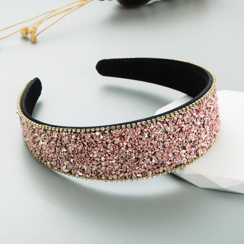 Damska ozdoba do włosów z kolorowym kamieniem Super Flash Wide Edge Szampon z pałąkiem na głowę