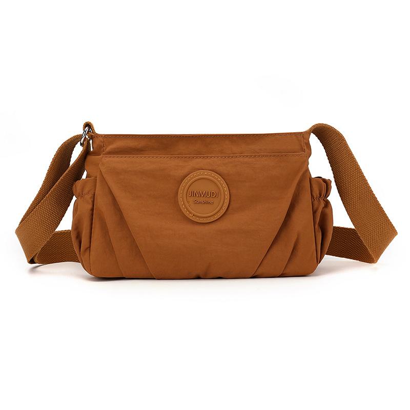 Pleated Multi-compartment Women's Bag Nylon Waterproof Lightweight Shoulder Bag