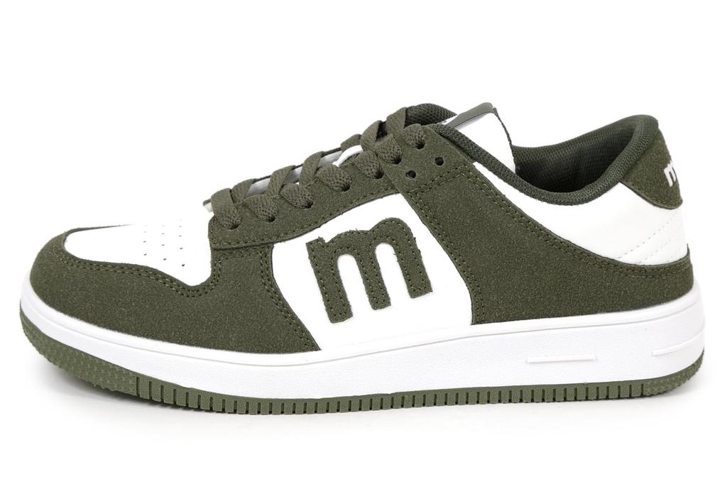 Sneakers Low Cut Combination Color Athletic Shoes Sports [Mozu] Women's White/Khaki 24.5cm