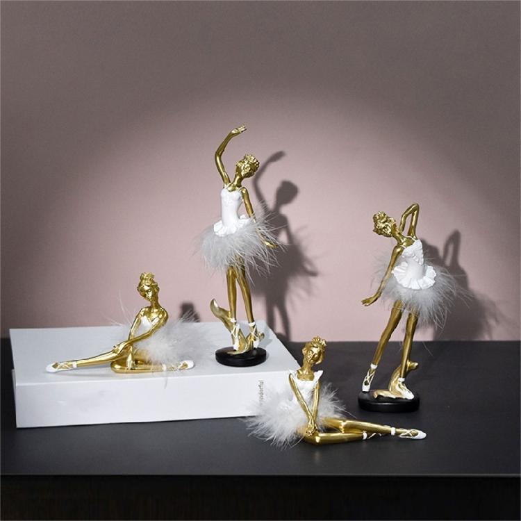 Elegant Ballet Dancer Resins Sculpture Ballerinas Figuine Dancing Girl Statue Ornament for Adding Elegances to Any Room