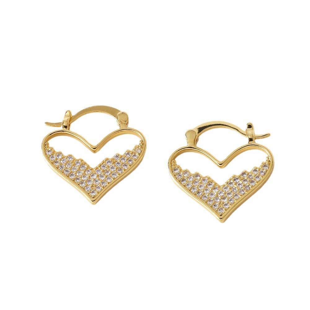 Personalized heart-shaped earrings for women, fashionable and niche design, heart-shaped earrings