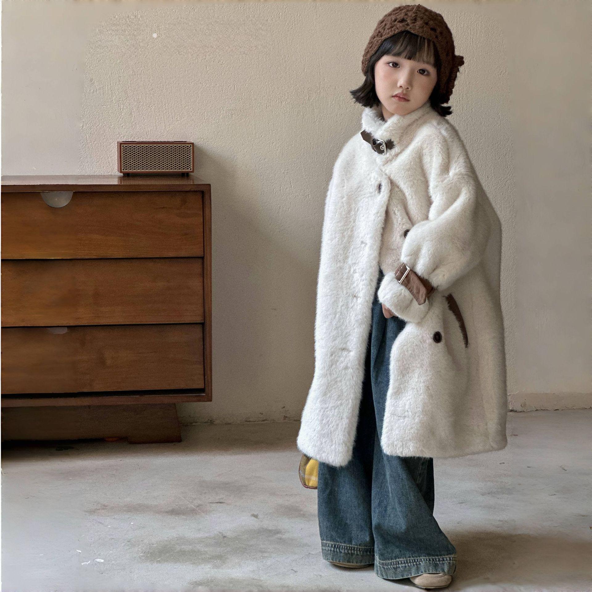 

Children s Mid-Length Imitation Mink Velvet Fur Coat - 2025 Winter Collection 110cm (Height 105-115cm)