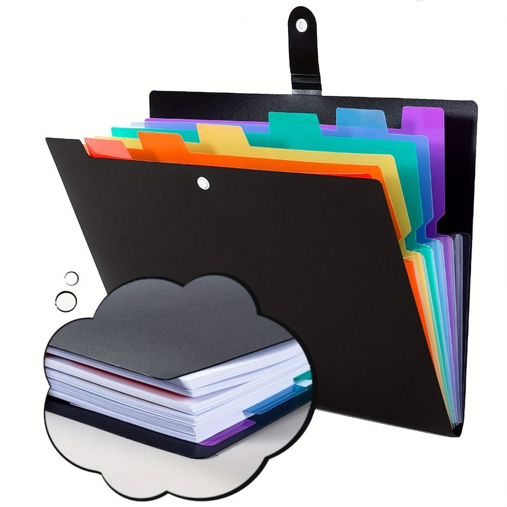 Large Capacity A4 File Folder Bag 7 Pockets File Storage Folder Accordion File Organizer  Documents