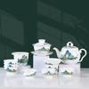 Qianli Jiangshan Landscape Bone China 10-Piece Tea Set