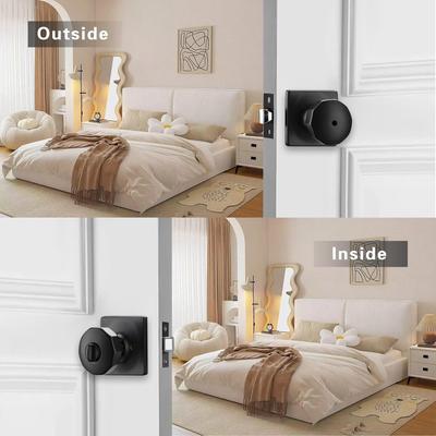 Maniglie per Porte Rotonde in Lega di Zinco Set di Maniglie Serratura per Ingresso Maniglie per Porte Interne per Corridoio Armadio Bagno Facili da Installare