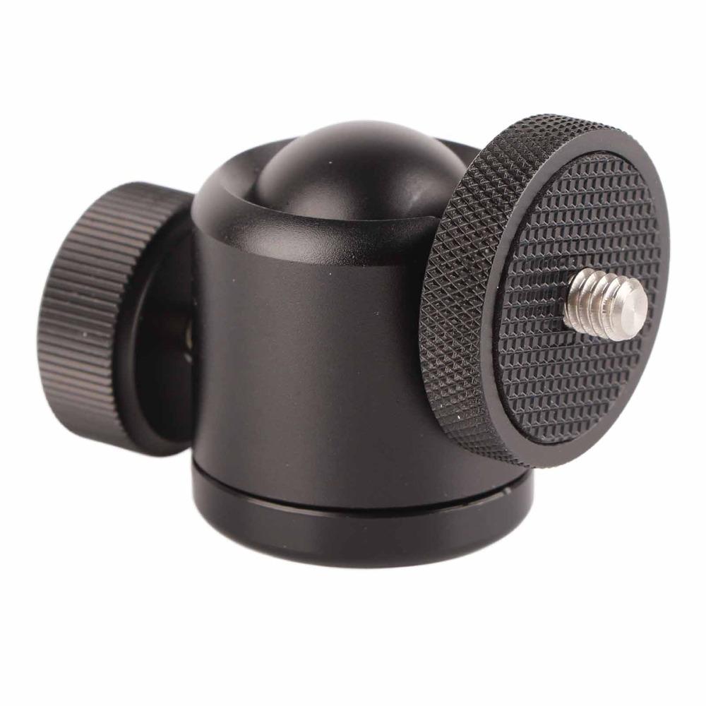 360 Degree Rotating Ball Head Mount 1/4 Inch Hot Shoe Panoramic Tripod Mount  for Camcorders