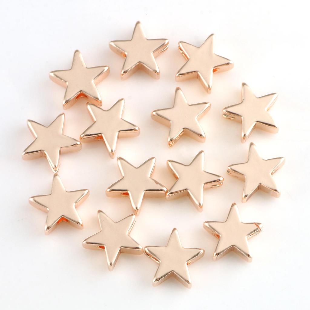10pcs Copper Beads Charms Cross Heart Star Moon Beads Plated Crafts Color Retention Beads for Jewelry Making Diy Bracelet Necklace