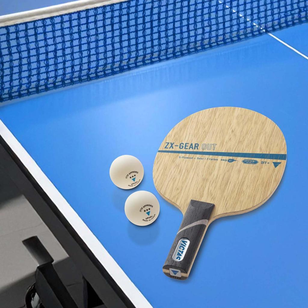 VICTAS OUT Table Tennis Special Straight ZX-GEAR Racket, Shakehand, Offensive, Material, Handle, 028905.