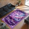 Alfombra de Suelo de Terciopelo de Cristal con Temática de Unicornio, Alfombra Cálida Personalizada con Nombre y Texto, Decoración del Hogar