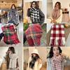 Women's Faux Cashmere Plaid Scarf - Korean Style, Thick & Warm Autumn/Winter Shawl