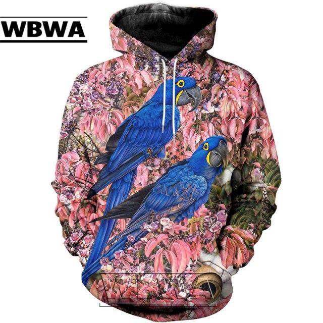 💰Kaufe Animal Beautiful Parrot 3d Printing Mens Hoodie Fashion Casual