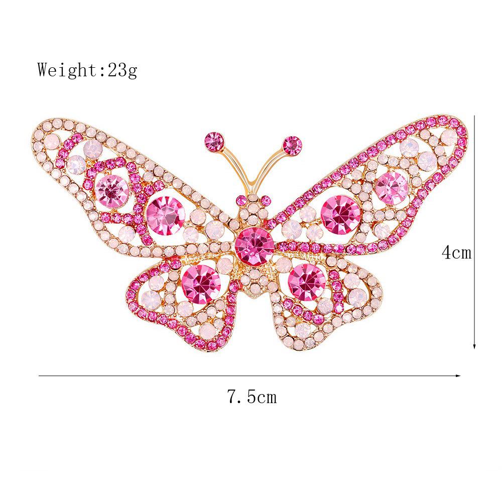 Lanhao Retro European-American Rhinestone Butterfly Brooch