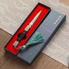 Coltello da tè Zen Ago da tè fatto a mano Sandalo nero Acciaio a motivi damascati Coltello da tè Puer Accessori per set da tè