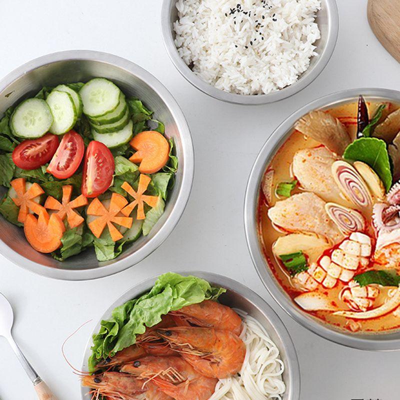 304 Stainless Steel Dinner Plates Kitchen Restaurant Tray Round Dessert Cake Snack Dishes Food Storage Plate Korean Tableware