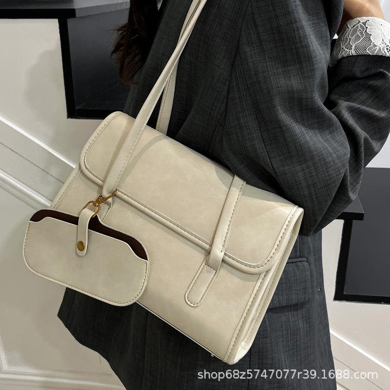 Fashion Light Luxury Simple Underarm Bag Women's 2025 New Large-capacity One-shoulder Small Square Bag Casual Retro Commuter Bag