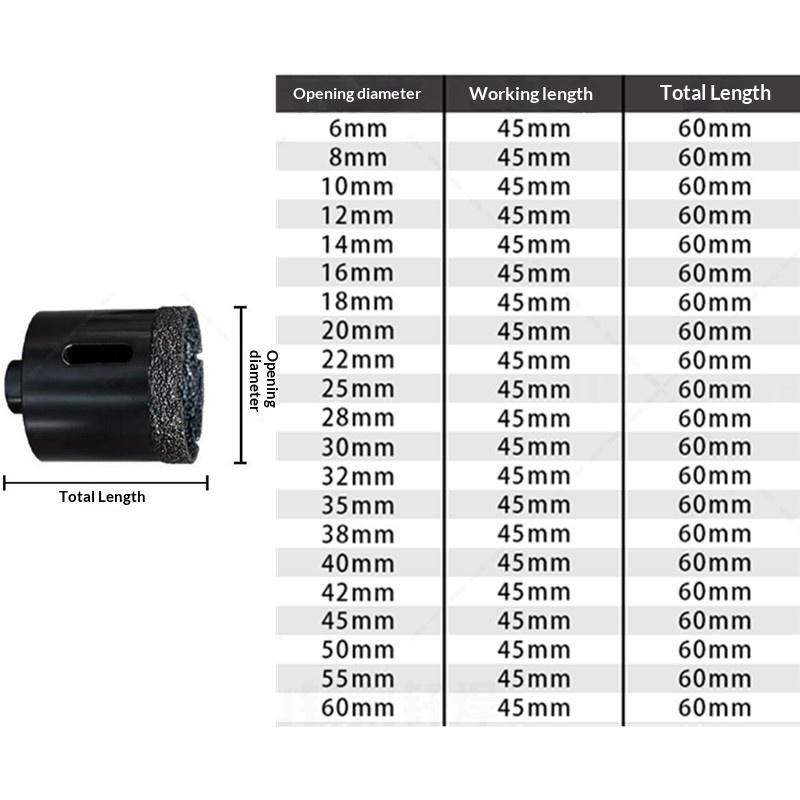 1Pc M10 35Mm Diamond Brazed Dry Core Drill Bit – Hole Saw Cutter For Porcelain Tile, Marble, Glass & Granite