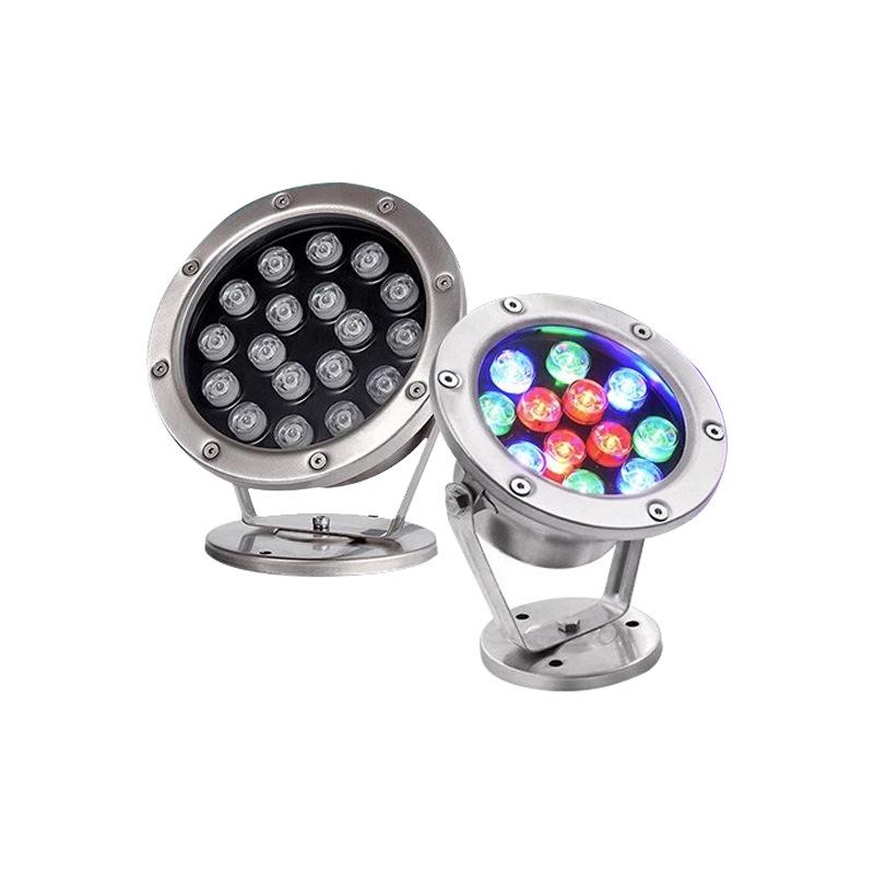 Edelstahl Bunte LED Unterwasserleuchte für Pools, Aquarien und Außenlandschaften