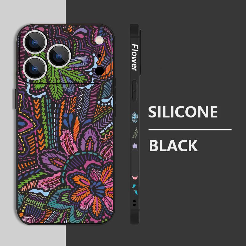 Pink Cartoon Floral Lanyard Case For iPhone 17 Pro Max iPhone 16 15 14 13 Pro Max 11 16E 17E Soft Silicone Phone Back Cover