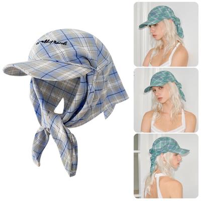 Fashionable Checker Baseball Cap Bandana Hats With Adjustable Tie Great For Student And Fitness Activity Sunproof