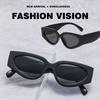 Vintage Small Oval Cat Eye Sunglasses Women New Fashion Brand Black White Sexy Sun Glasses Ladies Trendy Elegant Shades Uv400