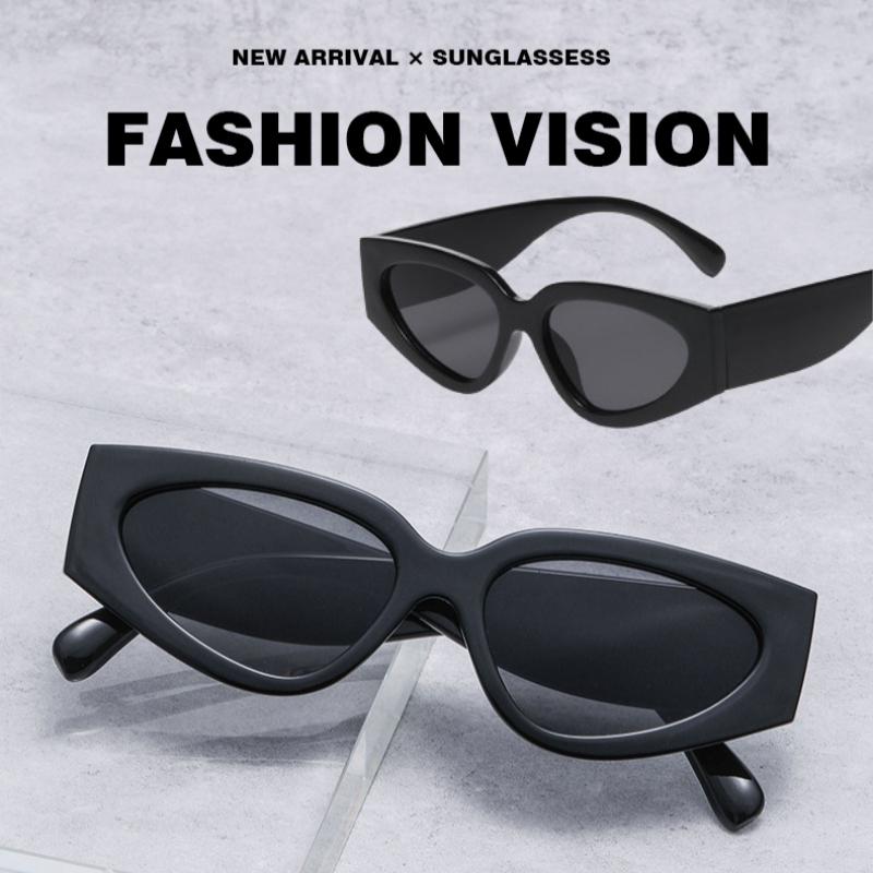 Vintage Small Oval Cat Eye Sunglasses Women New Fashion Brand Black White Sexy Sun Glasses Ladies Trendy Elegant Shades Uv400