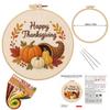 With EN Instruction Happy Thanksgiving Day Embroidery Kit Embroidery Pattern Kit  Thanksgiving Day