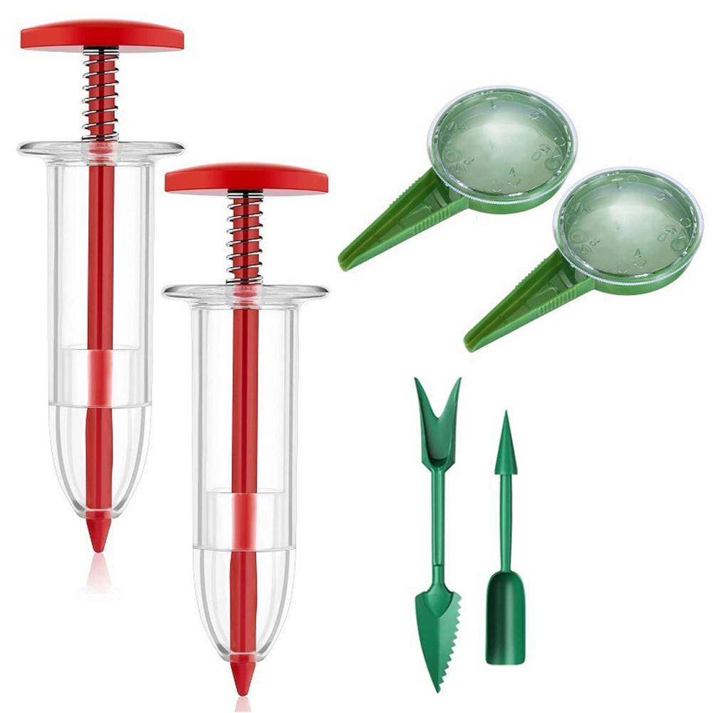 

Мини-разбрасыватель семян Мини-раздатчик семян для посева с 2 инструментами для пересадки Ручной разбрасыватель семян для посева садовых культур
