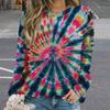 Spring and Autumn New European and American Personalized Tie Dyeing 3D Printing Fashion Trend Round Neck Long Sleeve Hoodie