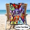 Custom Name Zombies Team-Up Microfiber Beach Towel Super Soft & Absorbent for Bath, Beach, Travel  Bath Time Accessory, Fan Gifts