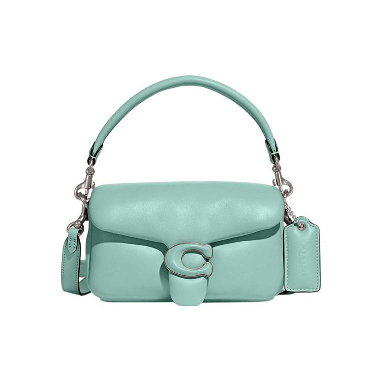 New COACH Tabby Nappa Leather Cloud Bag, Shoulder Bag, Crossbody Bag, Handbag Small Women's Cyan C3880-LHVSE