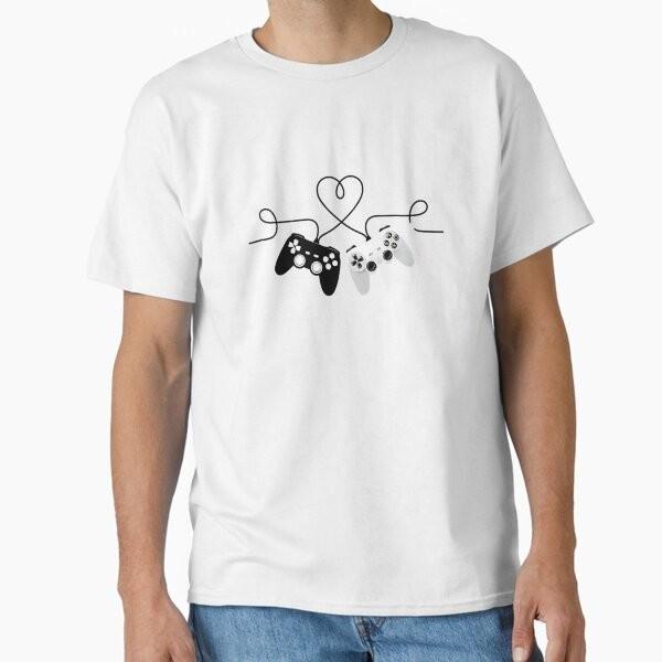 Video Gamer Valentines Day ,With Controllers T-Shirt Made in US/AUS Size S-2XL Unisex T-Shirt XXXL