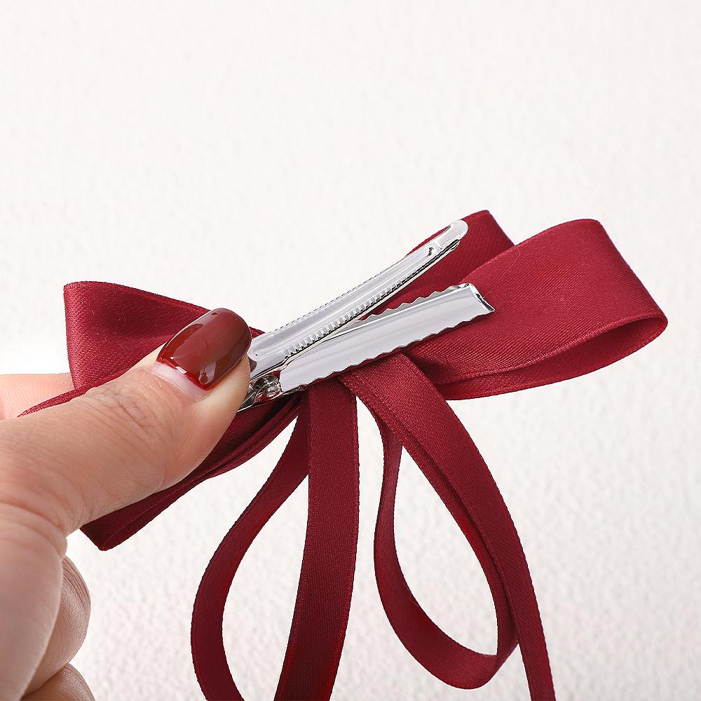 RAINBOW BOWS 1/2Pcs 4.3inch Double Layer Ribbon Bowknot Hair Clip Boutique Headwear Hairgripes Elegant Tassel Ponytail Hairclip