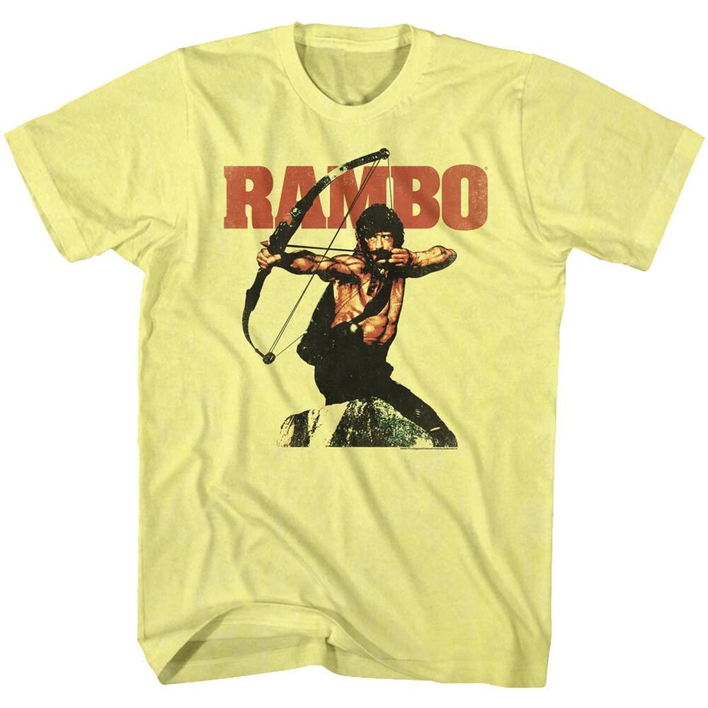 John Rambo First Blood T-Shirt Rambow Design Stallone Official Yellow Heather Unisex T-Shirt S
