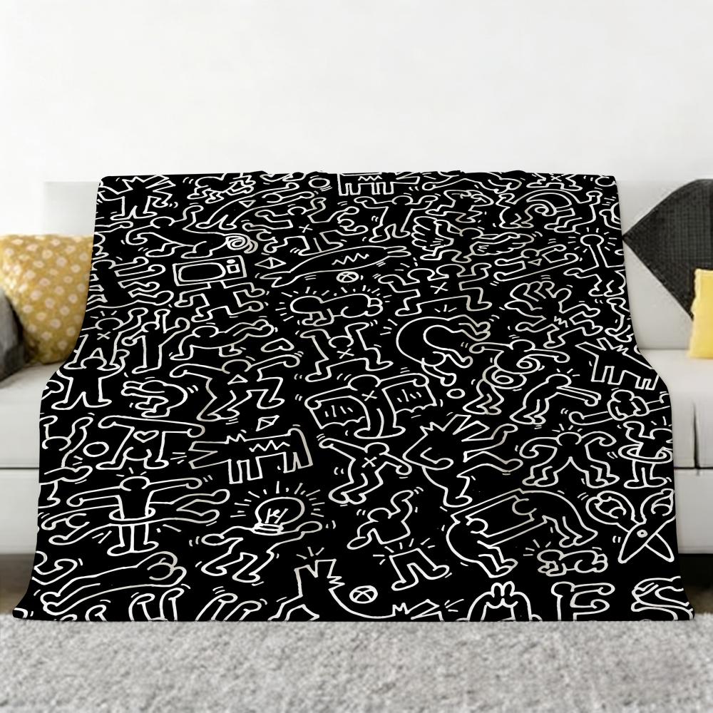 Artist K-Keith H-Haring Throw Soft Cozy Flannel Throw Blanket for Sofa Bedroom and More