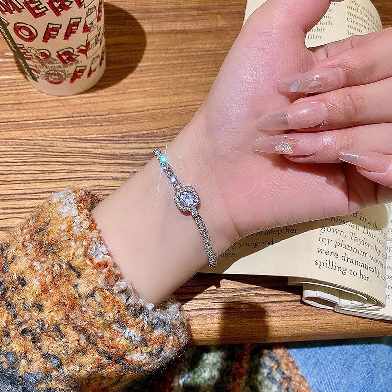 Korean Retro Pearl Titanium Steel Women's Bracelet - High-End Ins Style Beaded Bangle for Couples